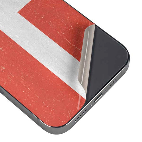 Denmark Flag Distressed iPhone 16 Pro Max Skin